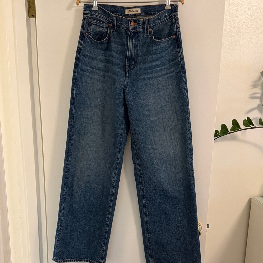 Madewell Super-wide leg Jeans in Dark Blue Wash